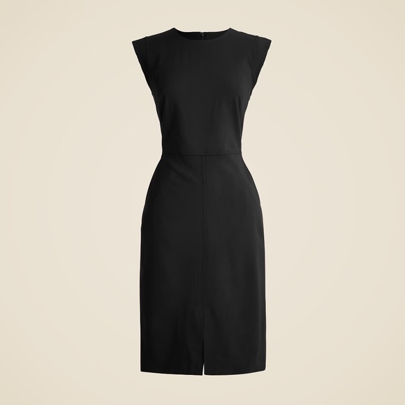 NWT!! J. CREW New Resume Tollegno Italian Wool Dress Solid Black Sheath Preppy 8 - Picture 11 of 15
